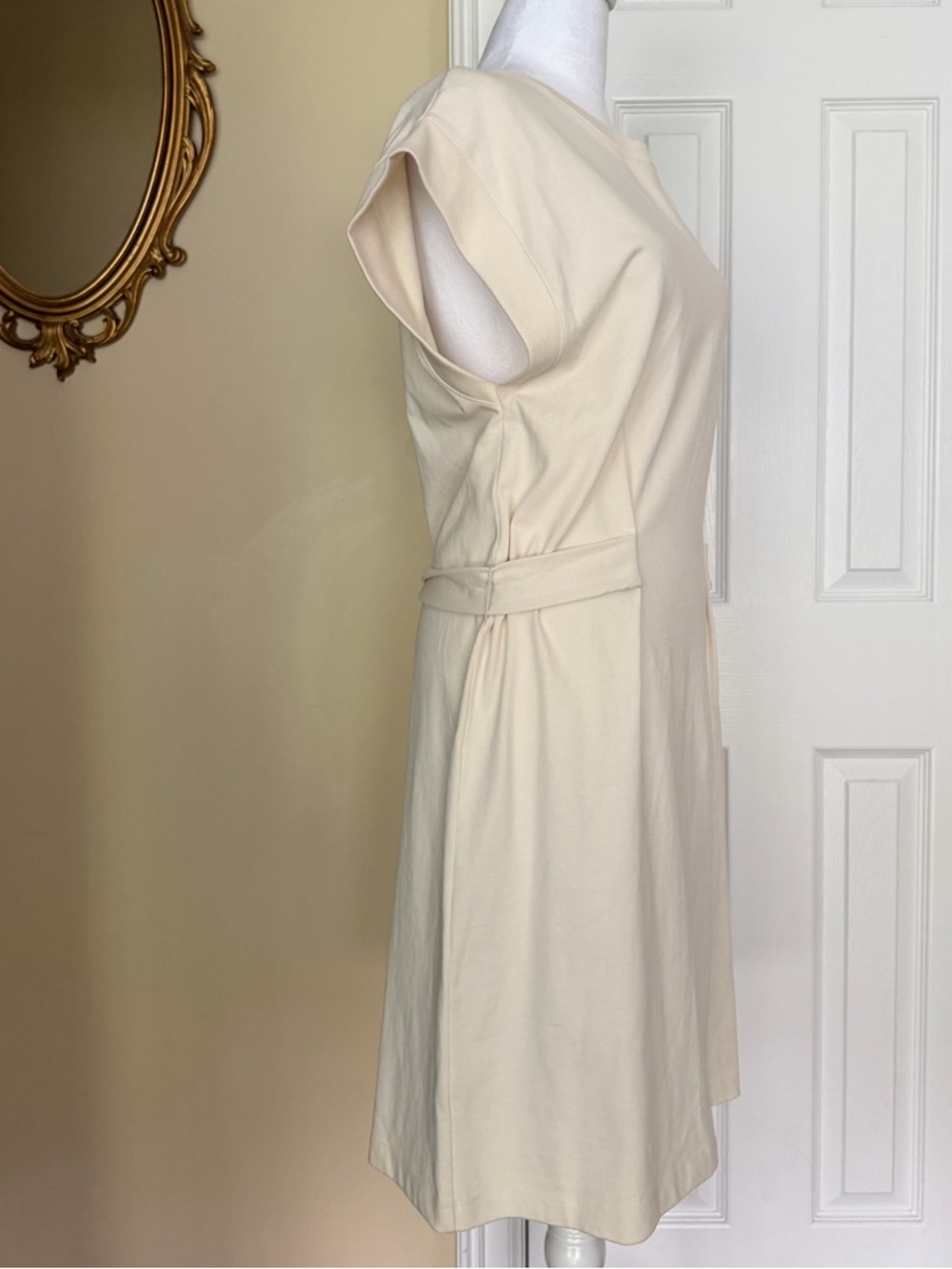 Vince Women's Short Sleeve Tie
Waist Dress neutral ivory Peruvian Cotton M - Picture 4 of 10